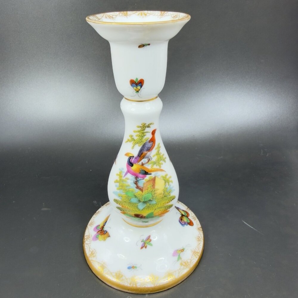 Richard Klemm RK Dresden Candle Holder Fine Porcelain Birds‎ Flowers Germany VTG